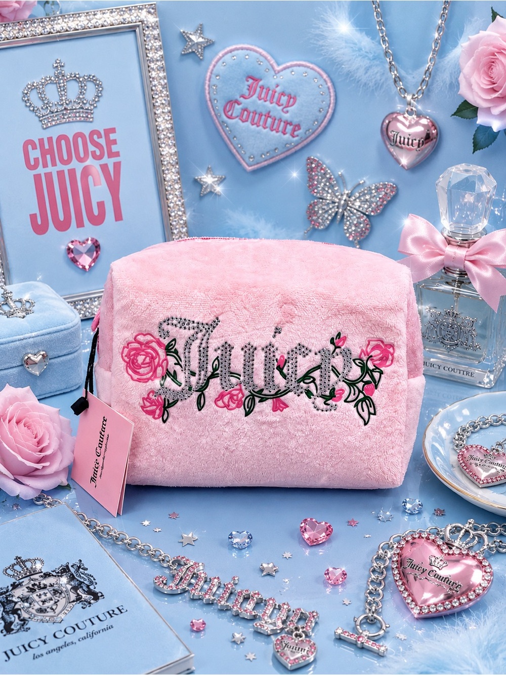 Juicy couture velour cosmetics bag